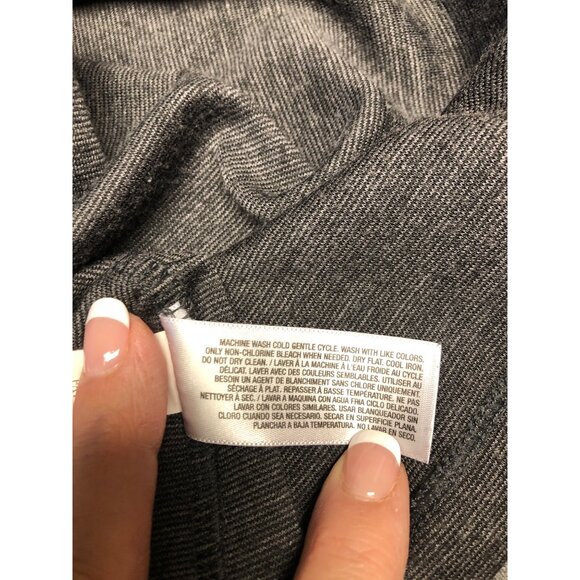 Old Navy Dress Womens Size Medium Charcoal Gray Long Sleeve Knit Sheath Office - Picture 7 of 8